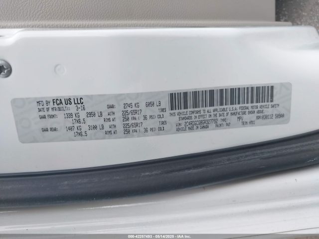 2C4RDGCG8GR327792 Dodge Grand Caravan Sxt