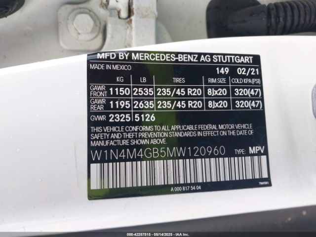2021 MERCEDES-BENZ GLB 250 W1N4M4GB5MW120960 Photo 8