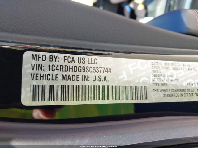 1C4RDHDG9SC537744 Dodge Durango Gt Rwd