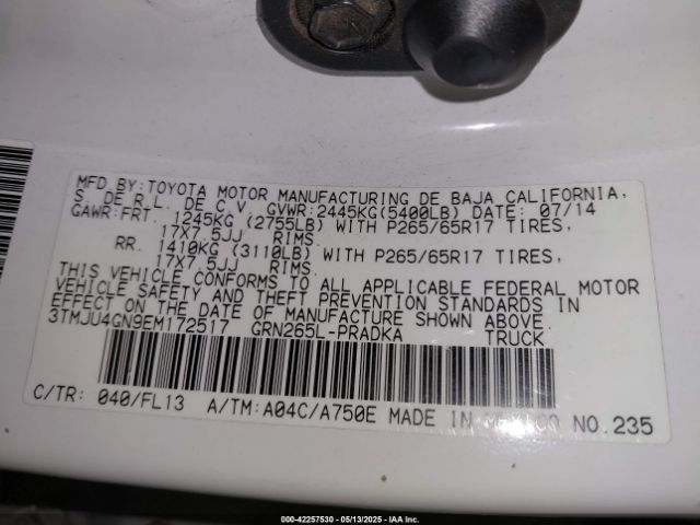 3TMJU4GN9EM172517 Toyota Tacoma Prerunner V6