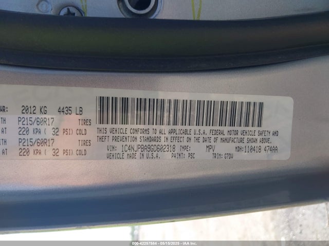 1C4NJPBA9GD602318 Jeep Patriot Sport Se