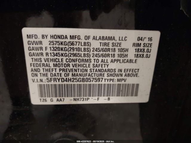 2016 ACURA MDX 5FRYD4H25GB057597 Photo 8