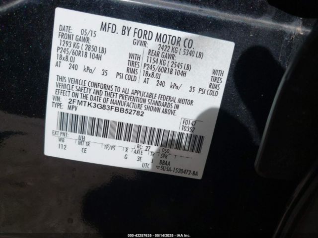 2015 FORD EDGE 2FMTK3G83FBB52782 Photo 8