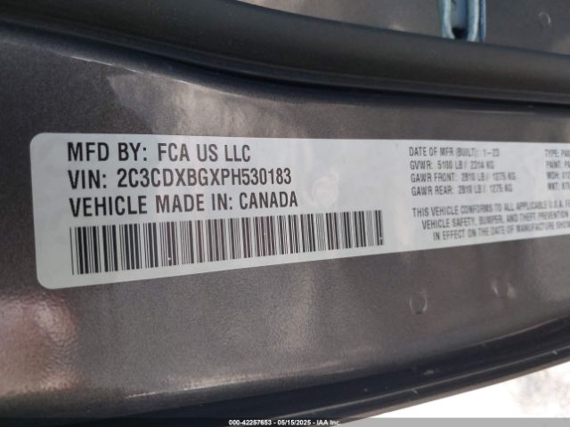 2C3CDXBGXPH530183 Dodge Charger Sxt
