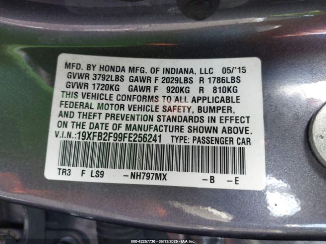 19XFB2F99FE256241 Honda Civic Ex-l