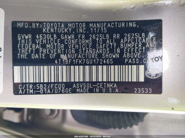 4T1BF1FK7GU172465 Toyota CAMRY LE
