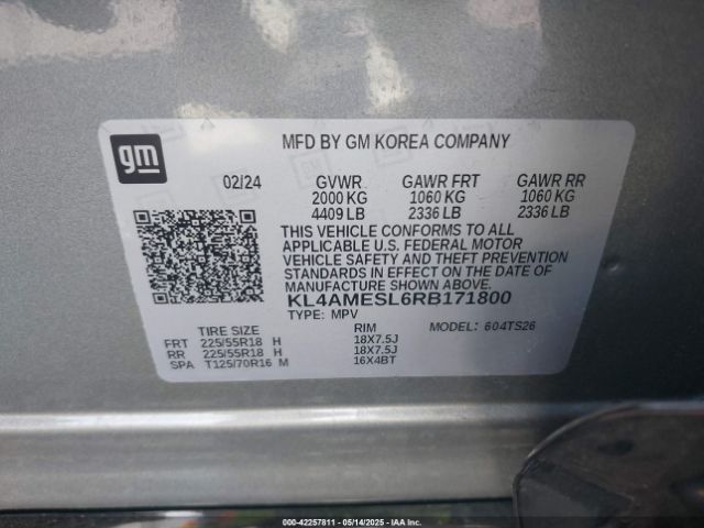 KL4AMESL6RB171800 Buick Encore Gx Sport Touring Awd