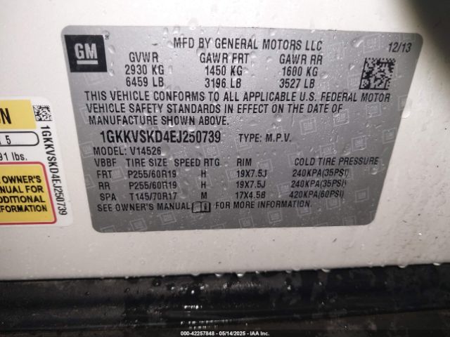 2014 GMC ACADIA 1GKKVSKD4EJ250739 Photo 8