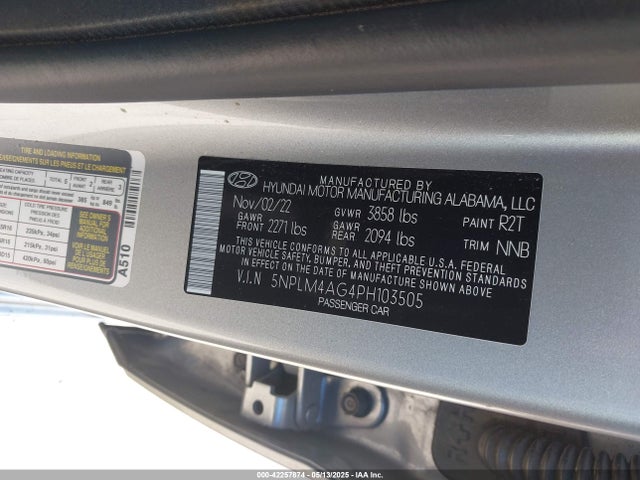 5NPLM4AG4PH103505 Hyundai ELANTRA SEL