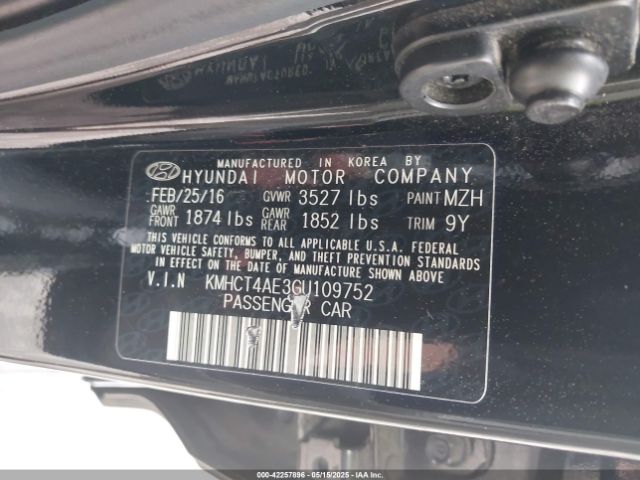 KMHCT4AE3GU109752 Hyundai dohc gdi gamma