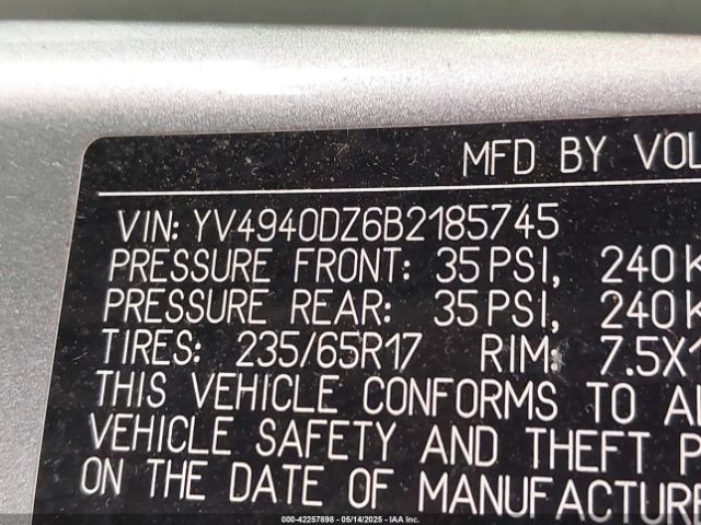 2011 VOLVO XC60 YV4940DZ6B2185745 Photo 8