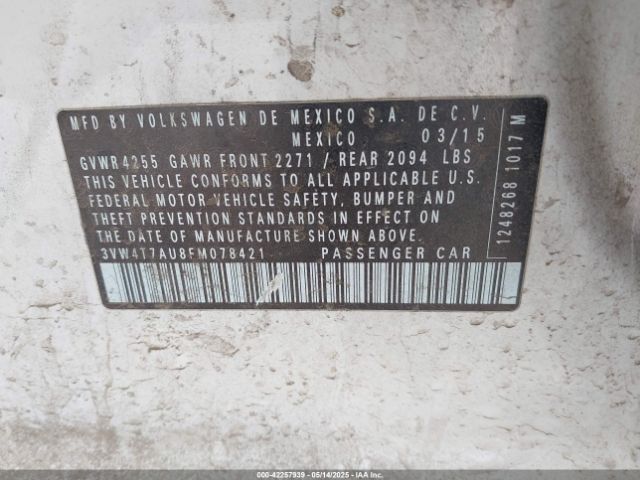 3VW4T7AU8FM078421 Volkswagen 2015