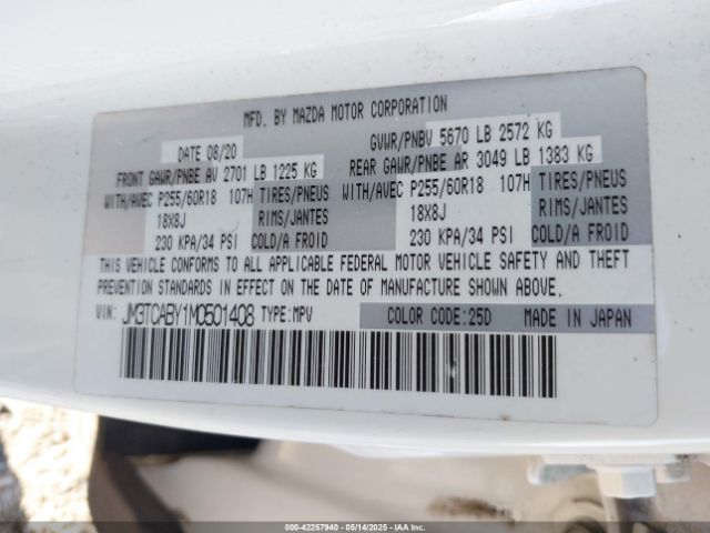 2021 MAZDA CX-9 JM3TCABY1M0501408 Photo 8