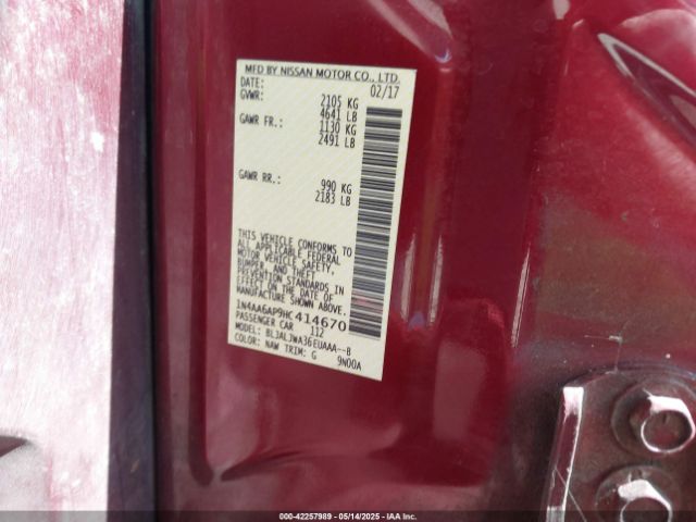 1N4AA6AP9HC414670 Nissan 2017