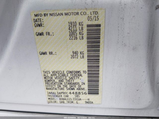1N4AL3AP9FC448856 Nissan Altima 2.5 S