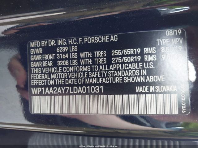 2020 PORSCHE CAYENNE WP1AA2AY7LDA01031 Photo 8