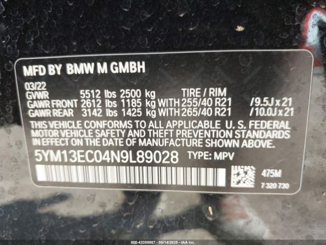 5YM13EC04N9L89028 BMW X3 M