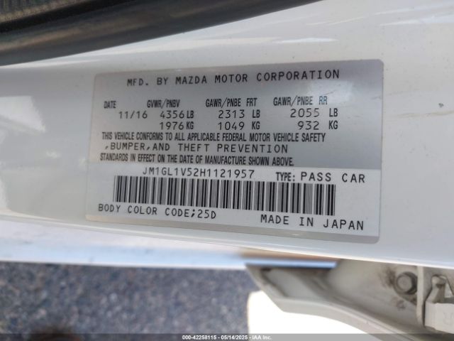 JM1GL1V52H1121957 Mazda Mazda6 Touring