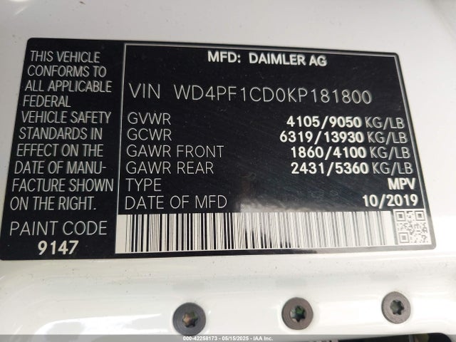 WD4PF1CD0KP181800 Mercedes-Benz om 642 with brake assist