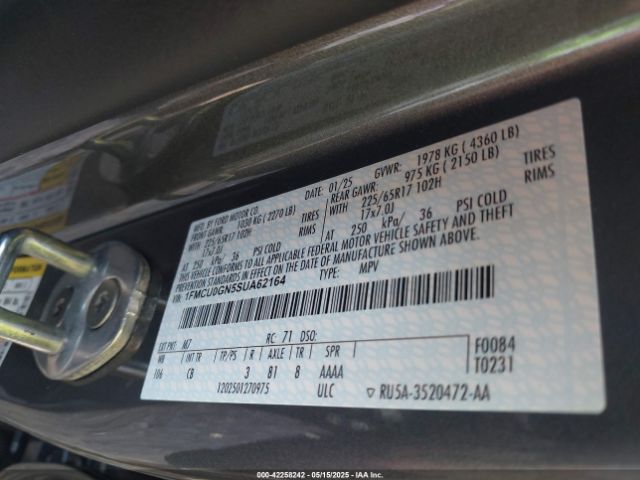 1FMCU0GN5SUA62164 Ford Escape Active