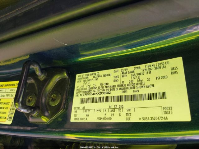 2019 FORD F-150 1FTFW1E40KKD30982 Photo 8