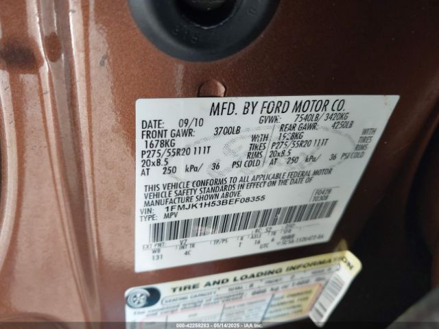 2011 FORD EXPEDITION EL 1FMJK1H53BEF08355 Photo 8