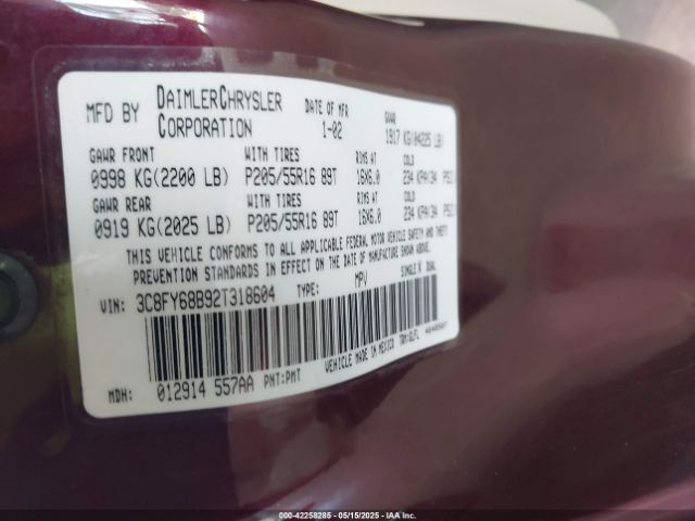 2002 CHRYSLER PT CRUISER 3C8FY68B92T318604 Photo 8