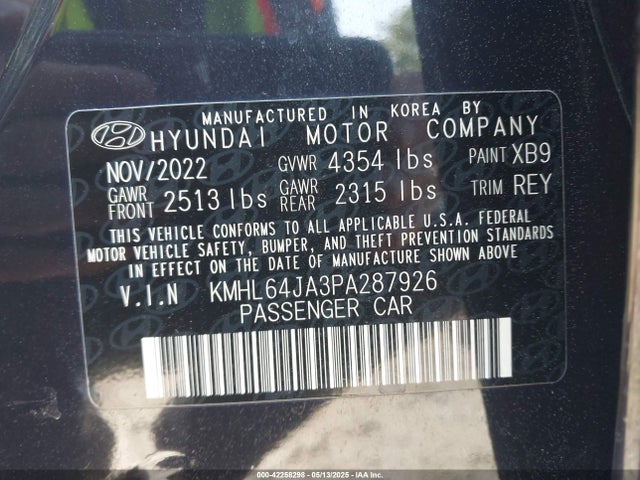 KMHL64JA3PA287926 Hyundai gdi theta iii