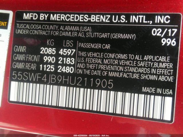2017 MERCEDES-BENZ C 300 55SWF4JB9HU211905 Photo 8