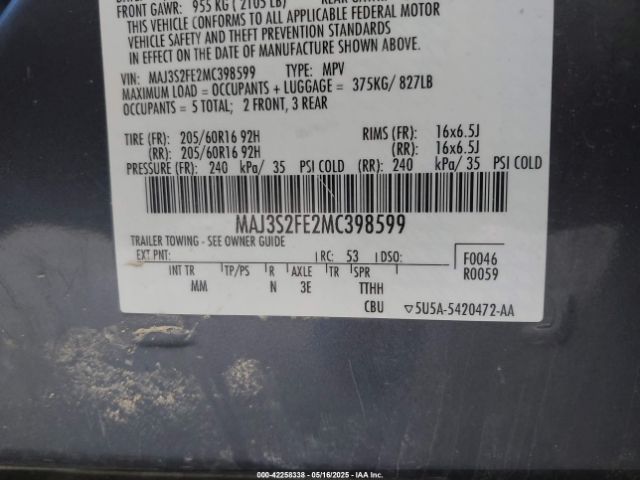 2021 FORD ECOSPORT MAJ3S2FE2MC398599 Photo 8