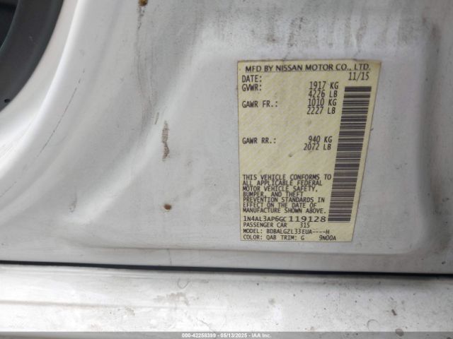 1N4AL3AP6GC119128 Nissan Altima 2.5 S