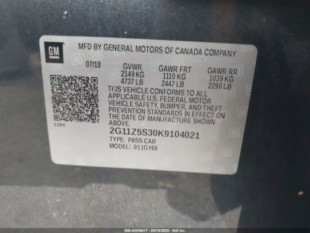 2G11Z5S30K9104021 Chevrolet IMPALA LT