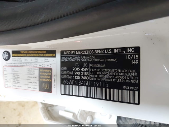 55SWF4JB4GU119115 Mercedes-Benz 2016