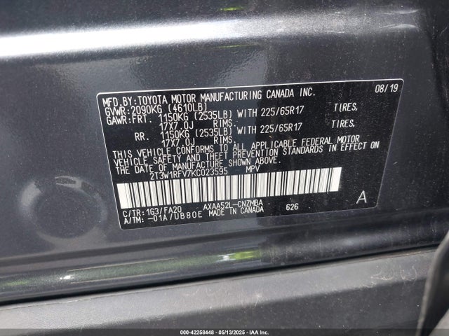 Toyota Rav4 Xle 2019 2T3W1RFV7KC023595 Image 9