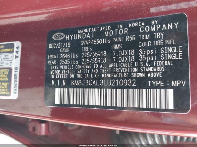 2020 HYUNDAI TUCSON KM8J3CAL3LU210932 Photo 8