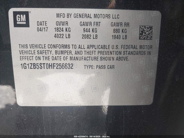 1G1ZB5ST0HF256632 Chevrolet MALIBU LS