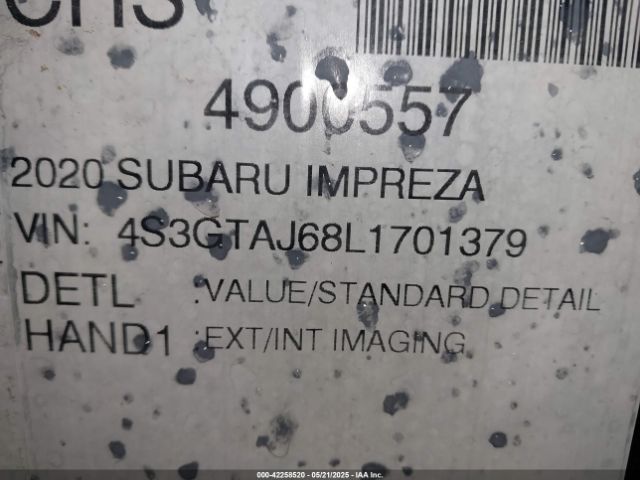 2020 SUBARU IMPREZA 4S3GTAJ68L1701379 Photo 8