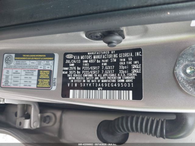 5XYKT3A69EG495031 KIA SORENTO LX