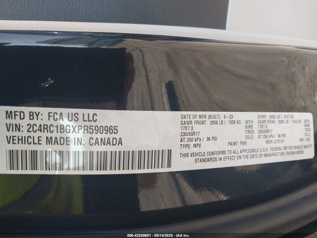 2C4RC1BGXPR590965 Chrysler Pacifica Touring L