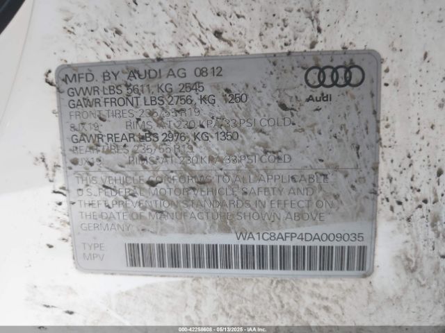 2013 AUDI Q5 HYBRID WA1C8AFP4DA009035 Photo 8