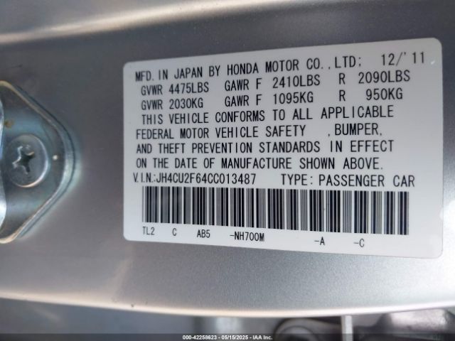 2012 ACURA TSX JH4CU2F64CC013487 Photo 8