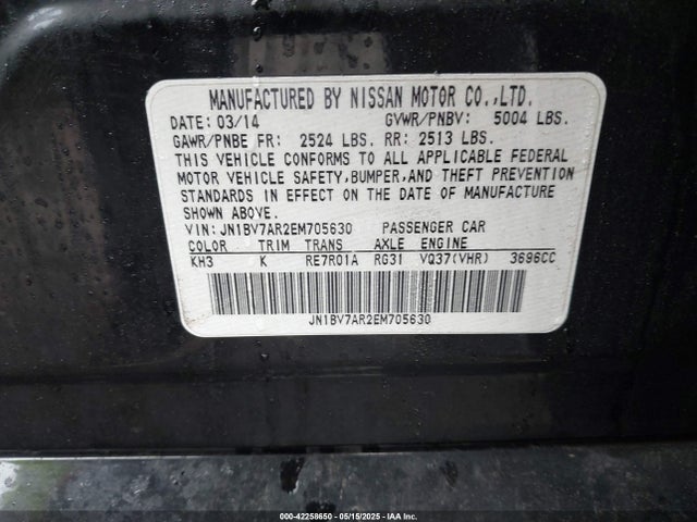 Infiniti Q50 Premium 2014 JN1BV7AR2EM705630 Image 9