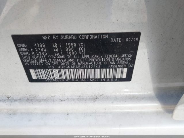 4S3GKAB65J3612243 Subaru Impreza 2.0i Premium