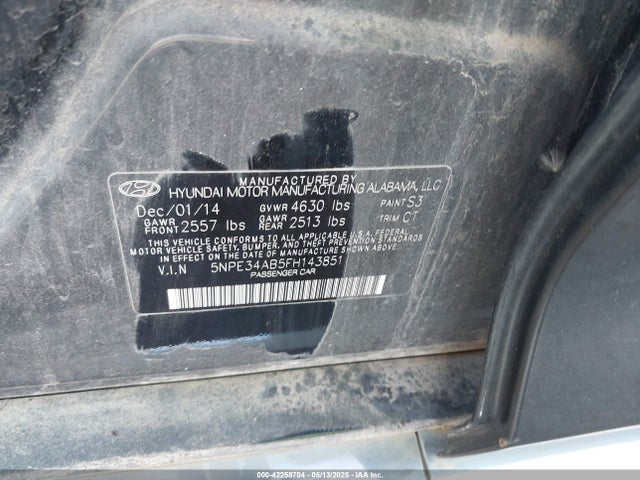 5NPE34AB5FH143851 Hyundai Sonata Limited 2.0t