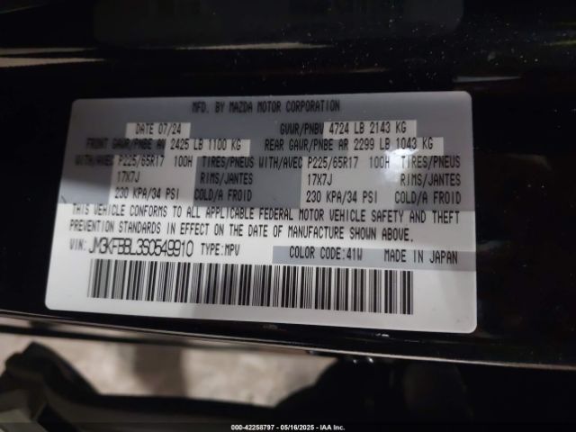 JM3KFBBL3S0549910 Mazda Cx-5 2.5 S Select