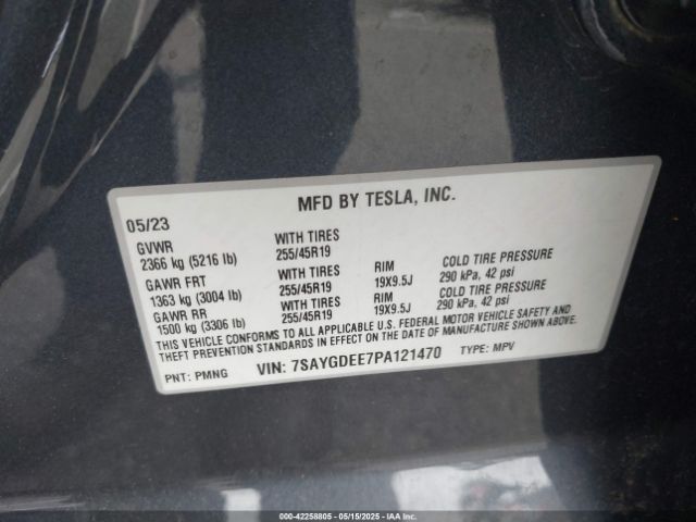 7SAYGDEE7PA121470 Tesla Model Y Awd/long Range Dual Motor All-wheel Drive