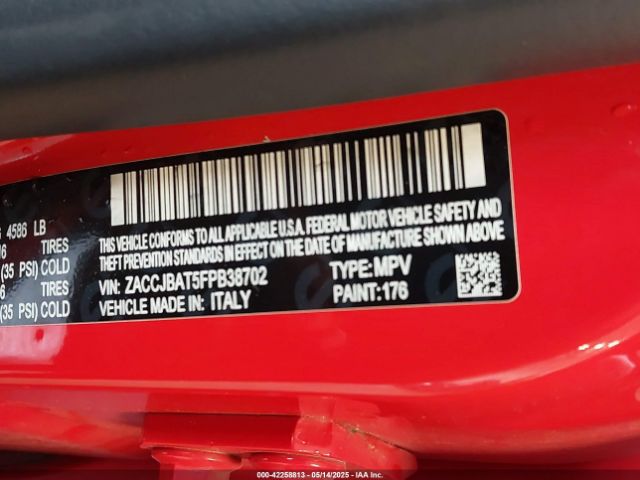 ZACCJBAT5FPB38702 Jeep Renegade Sport