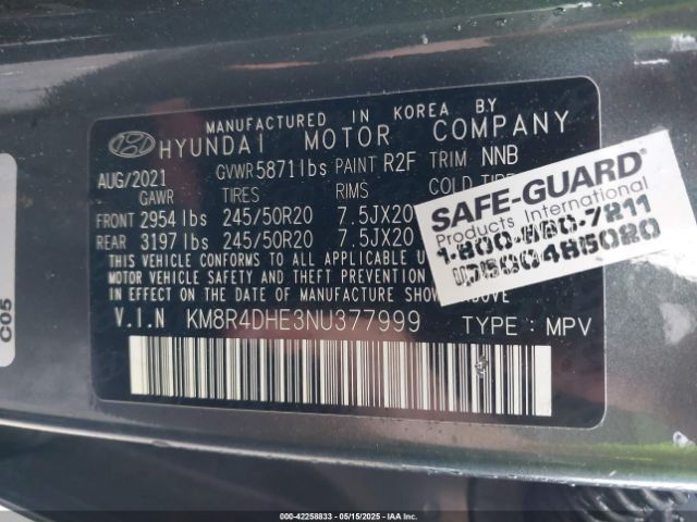 2022 HYUNDAI PALISADE KM8R4DHE3NU377999 Photo 8