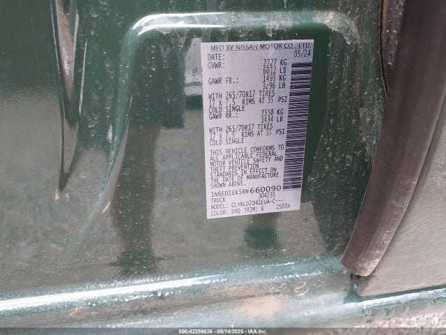 1N6ED1EK5RN660090 Nissan Frontier Pro-4x 4x4
