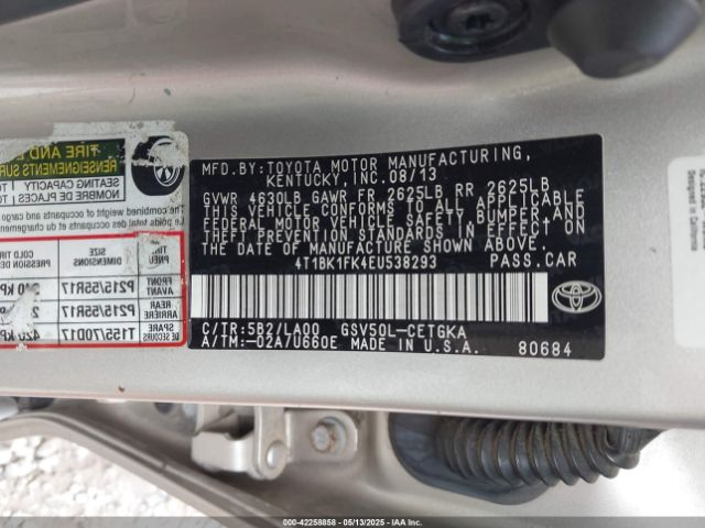 4T1BK1FK4EU538293 Toyota Camry Xle V6